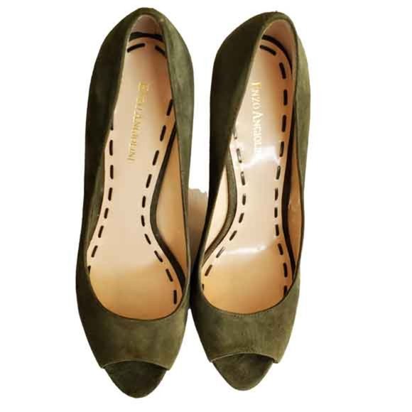 Enzo Angiolini Suede Peep Toe Stiletto Platform - Picture 4 of 11